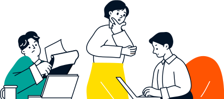 광고사업 고민 일러스트